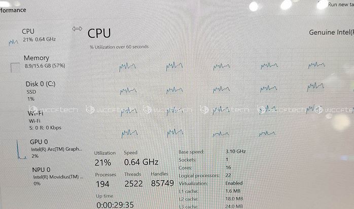 The first tests of the Intel Meteor Lake processor: the result is worse than that of the Core i7-1165G7
