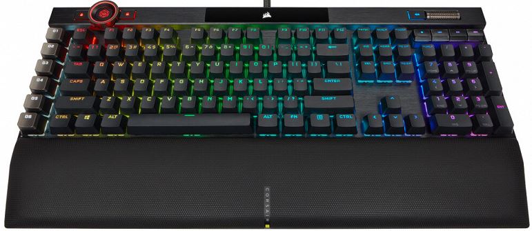 One variant of the Corsair K100 RGB gaming keyboard uses Corsair OPX opto-mechanical switches